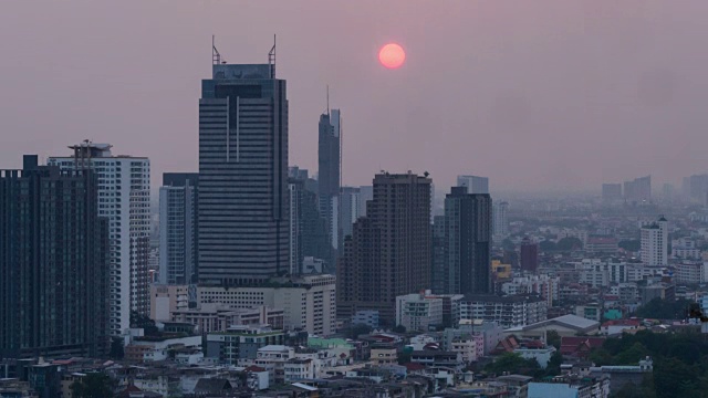 日落和建筑视频素材