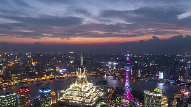 中国上海天际线的日日夜夜的电汇视频素材