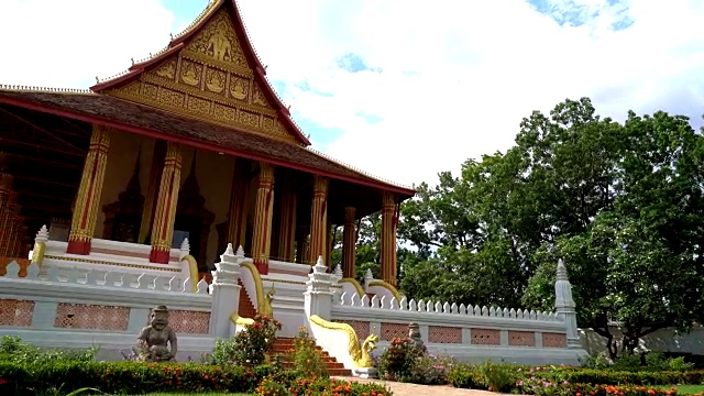 美丽的建筑在Haw Phra Kaew寺庙视频素材