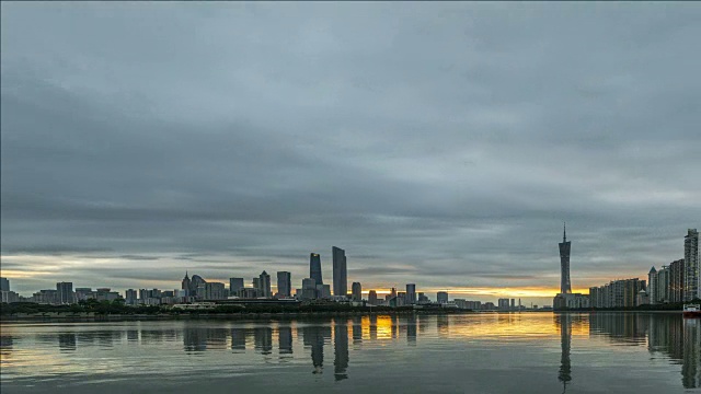 中国广州，日出时的天际线视频素材