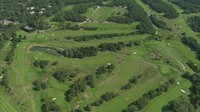 空中，高尔夫球场，Le Touquet-Paris-Plage，法国视频素材