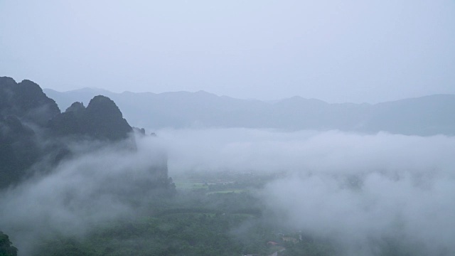 老挝迷雾山的4k延时拍摄。视频素材