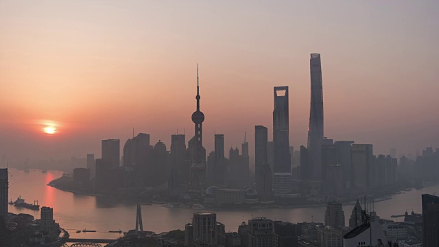 T/L ZI Shanghai Sunrise /上海，中国视频素材