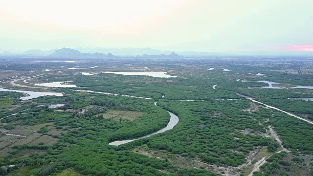 市区污水向海的鸟瞰图视频素材