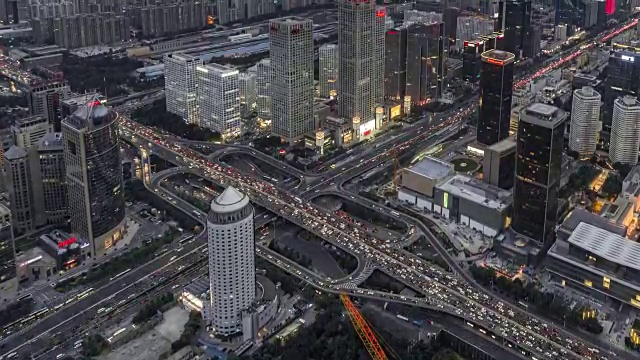 T/L TU北京市区，昼夜转换/北京，中国视频素材