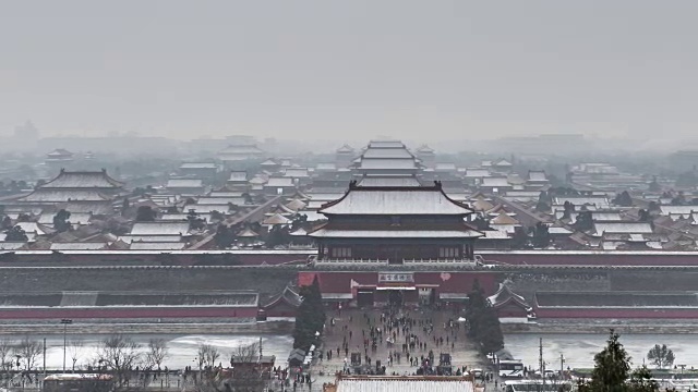 T/L WS PAN Forbidden City in Winter /北京，中国视频下载