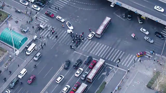 时间流逝-斑马鸟瞰图/北京，中国视频素材