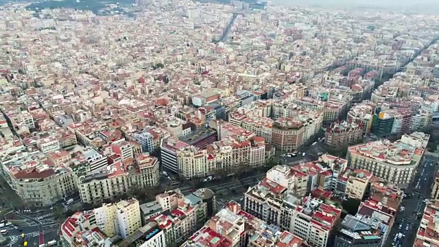 巴塞罗那的城市景观鸟瞰图视频素材