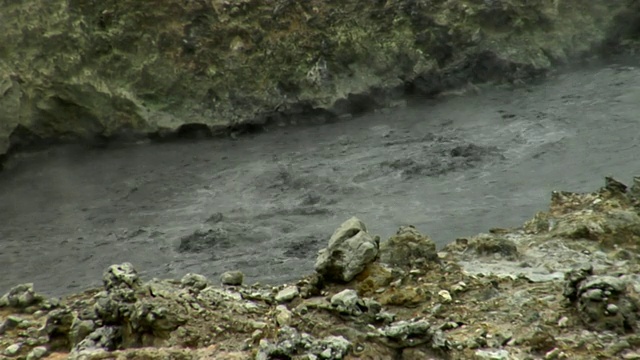 圣卢西亚火山泥浆熔岩沸腾视频素材