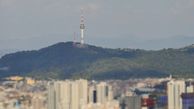 汉城市区景观及汉城北塔(著名旅游景点)视频素材