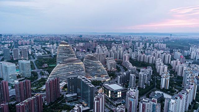 T/L WS HA北京市中心，昼夜转换/北京，中国视频素材