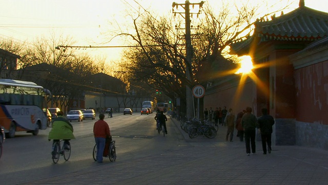 WS，日落街景，北京，中国视频素材