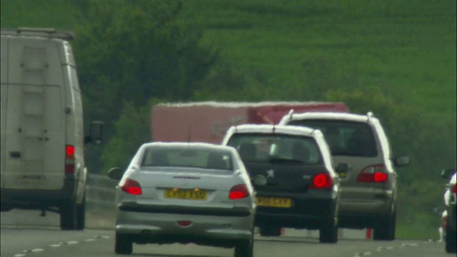 CU，高速公路交通，后视图，英国视频下载