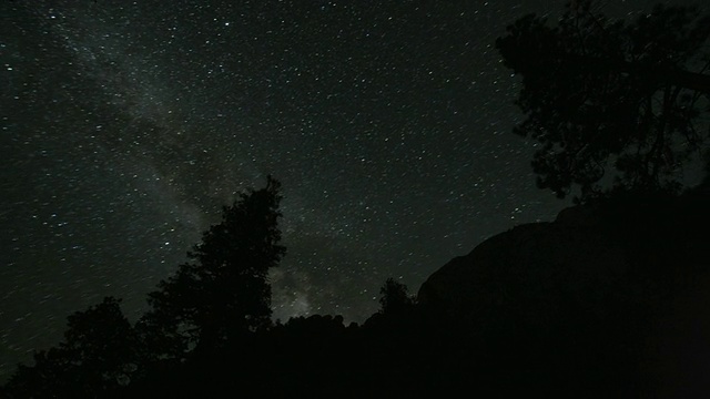 T/L LA WS PAN银河中的星星在夜间移动在东部sierra之上/ Lone Pine，美国加利福尼亚州视频素材