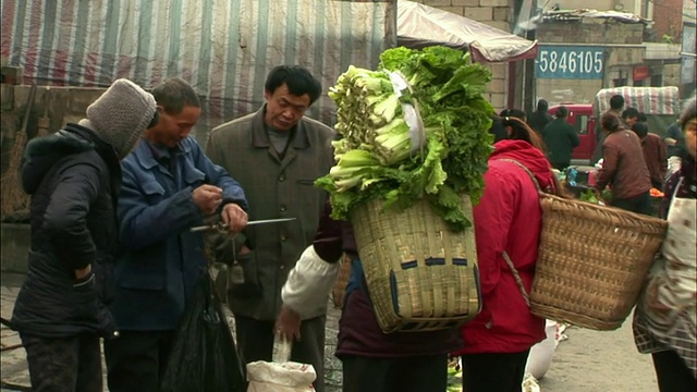 MS PAN Woman with basket/中国贵阳视频素材