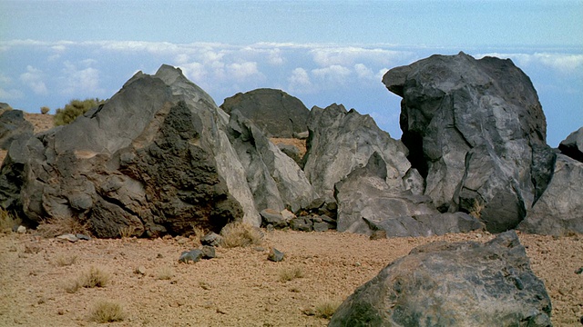 在Pico de Teide /特内里费，加那利群岛的中等射击巨石视频素材