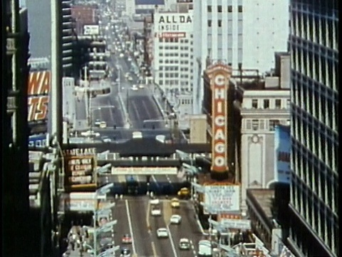 1963 HA WS TU TD Busy State Street /美国芝加哥/音频视频素材