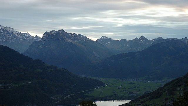 T/L, WS，山景，白天到晚上，Amden，圣加仑，瑞士视频素材