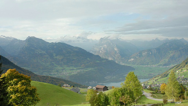 T/L, WS，日出时的山景，安登，圣加仑，瑞士视频素材