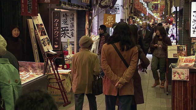 日本京都西贵市场的MS人群视频素材