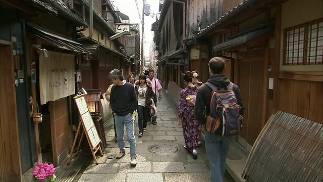 日本京都祗园的MS Narrow街视频素材