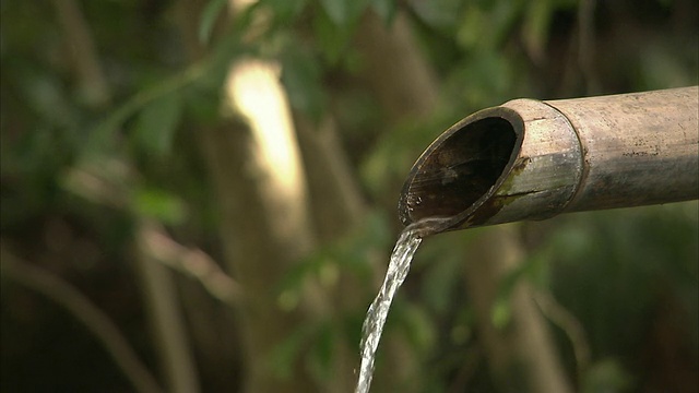 日本京都，竹管漏水视频素材