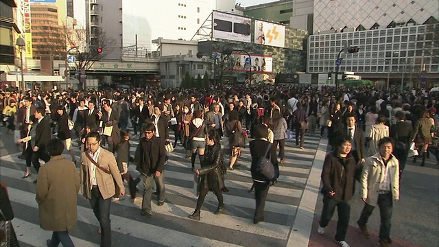 WS HA PAN人们在新宿，日本东京视频素材