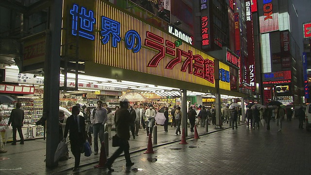 日本东京，带有商店外观的WS街景视频素材