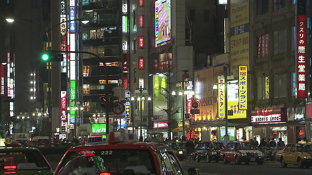 日本东京，霓虹灯街景视频素材