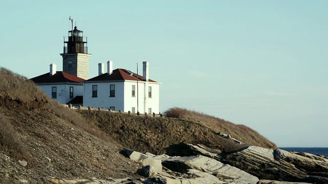 MS Lighthouse，詹姆斯敦，纽波特，罗德岛，美国视频素材