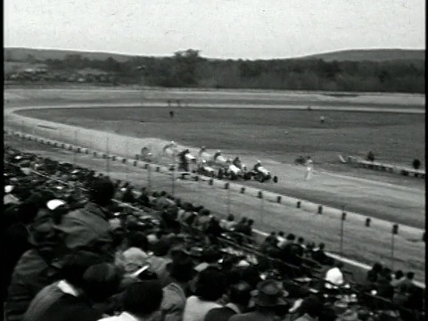 1960年代B/W WS TS热杆比赛，加利福尼亚州，美国视频素材