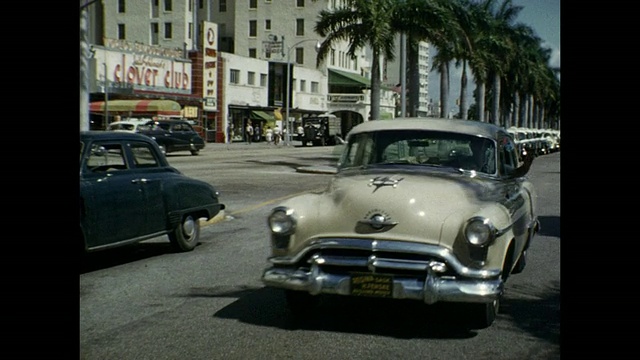 1954年蒙太奇街景，迈尔斯堡，佛罗里达州，美国视频素材