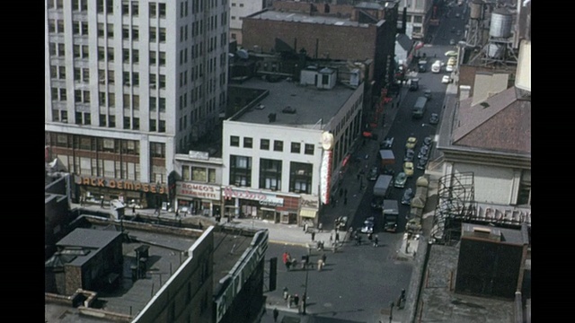 1954年蒙太奇HA纽约城市街道，美国纽约视频素材