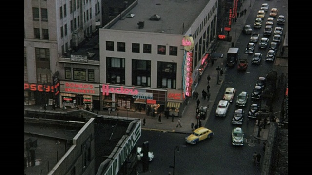 1954年蒙太奇HA纽约城市街道，美国纽约视频素材