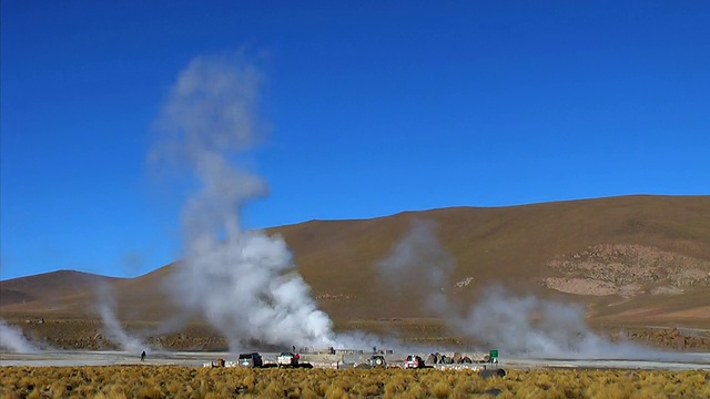 T/L WS蒸汽上升在El Tatio间歇泉气田，圣佩德罗德阿塔卡马，智利，埃尔罗亚视频素材