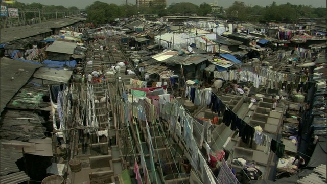 WS HA PAN Dhobi Ghat，世界上最大的户外洗衣店，孟买，马哈拉施特拉邦，印度视频素材