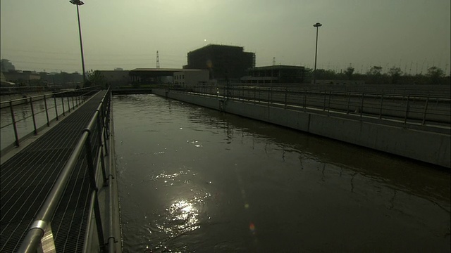 北京清河污水处理厂污水池中CU ZO TU WS水视频素材