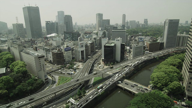 繁忙的街道和城市景观，东京，日本视频素材