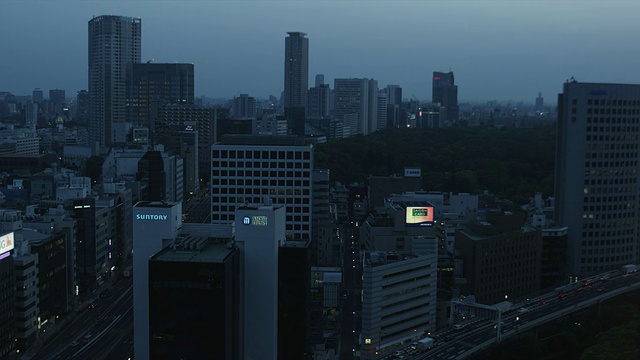 黄昏的城市景观，东京，日本视频素材