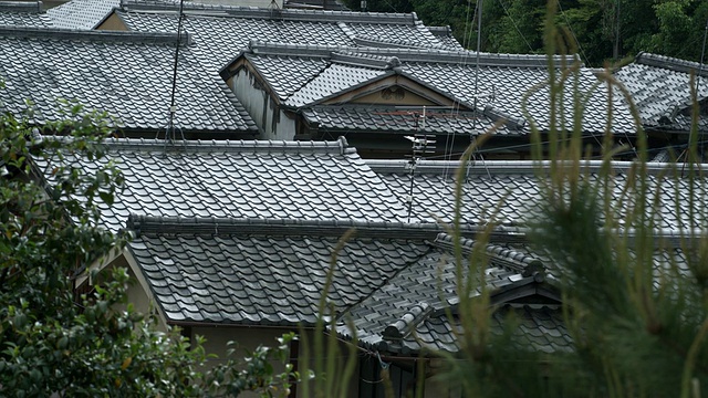 MS传统日本屋顶，京都，日本视频素材