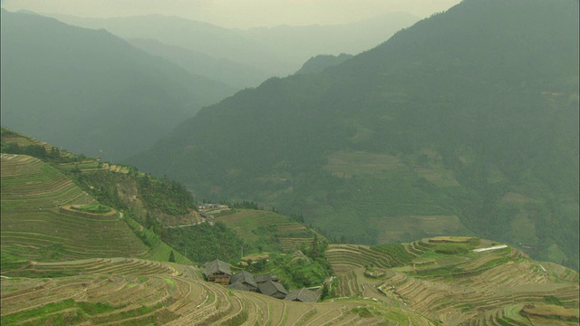 WS HA TD绿山梯田，桂林，广西壮族自治区，中国视频素材