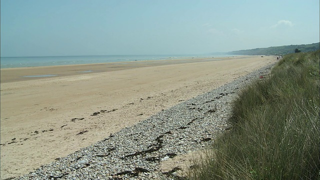 空旷的奥马哈海滩，Colleville-Sur-Mer，法国诺曼底视频素材