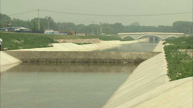 WS运河与桥梁的距离，北京，中国视频素材