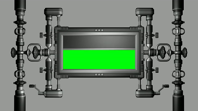 (Loop + Alpha)绿屏显示器，科幻，未来主义视频素材