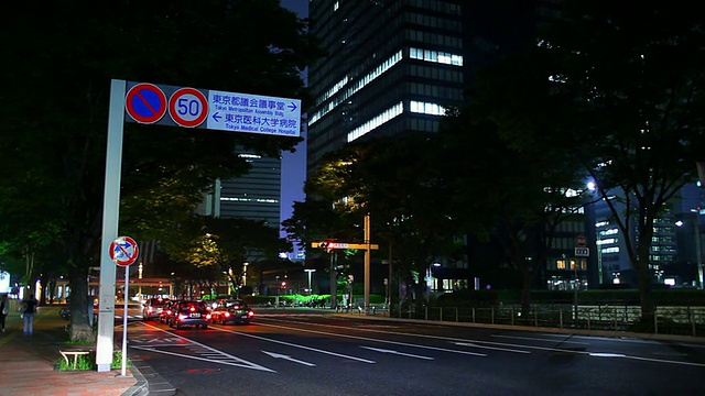 东京城市街道夜景/日本东京视频素材