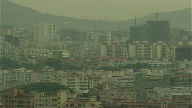 WS HA雾霾城市景观，深圳，广东，中国视频素材