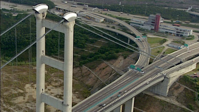 2002年青马大桥空中交通/香港视频素材