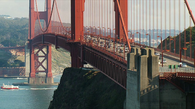 MS Traffic on Golden Gate Bridge /旧金山，加利福尼亚，美国视频素材