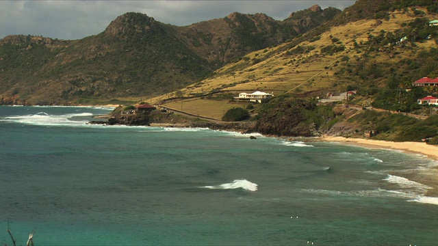 加勒比海海岸线/西印度群岛，圣巴特尔米，法国视频素材