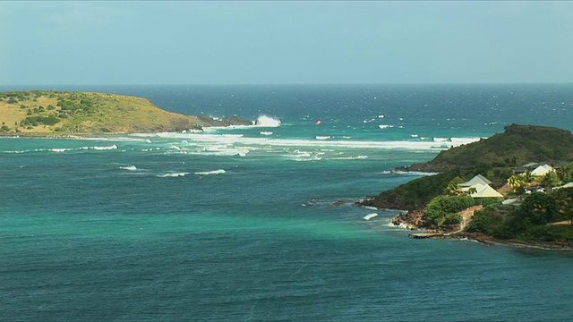 加勒比海海岸线/西印度群岛，圣巴特尔米，法国视频素材